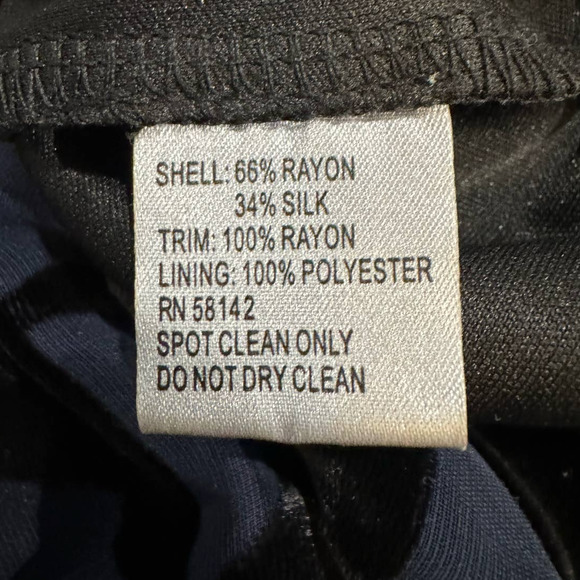 MUSE Fringed Flapper Style Geometric Pattern Navy Black Dress Size 8 - Picture 4 of 4